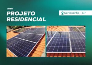 Energia Solar em Sertãozinho/SP. Projeto desenvolvido e realizado pela MABIN, com capacidade instalada de 3,45 kWp.
