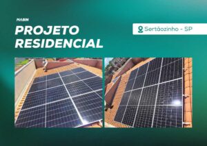 Energia Solar em Sertãozinho/SP. Projeto desenvolvido e realizado pela MABIN, com capacidade instalada de 4,60 kWp.