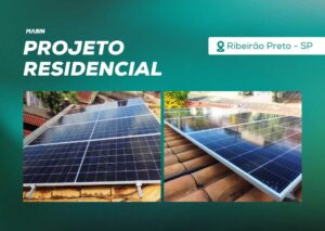 Energia Solar em Ribeirão Preto/SP. Projeto desenvolvido e realizado pela MABIN, com capacidade instalada de 6,33 kWp.