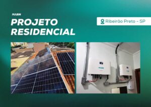 Energia Solar em Ribeirão Preto/SP. Projeto desenvolvido e realizado pela MABIN, com capacidade instalada de 12,65 kWp.