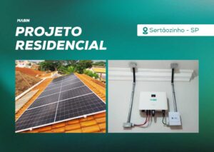 Energia Solar em Sertãozinho/SP. Projeto desenvolvido e realizado pela MABIN, com capacidade instalada de 6,90 kWp.