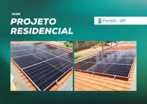 Energia Solar em Pontal/SP. Projeto desenvolvido e realizado pela MABIN, com capacidade instalada de 5,75 kWp.