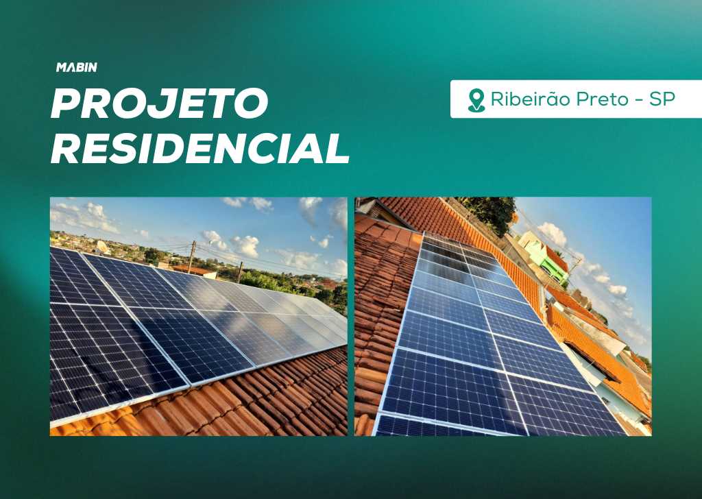 Energia Solar em Ribeirão Preto/SP. Projeto desenvolvido e realizado pela MABIN, com capacidade instalada de 5,50 kWp.