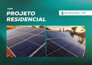 Energia Solar em Sertãozinho/SP. Projeto desenvolvido e realizado pela MABIN, com capacidade instalada de 8,47 kWp.