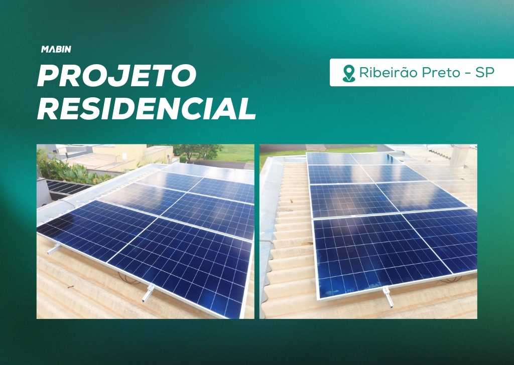 Energia Solar em Ribeirão Preto/SP. Projeto desenvolvido e realizado pela MABIN, com capacidade instalada de 2,58 kWp.