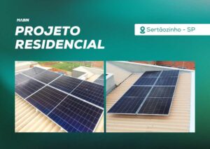 Energia Solar em Sertãozinho/SP. Projeto desenvolvido e realizado pela MABIN, com capacidade instalada de 5,16 kWp.