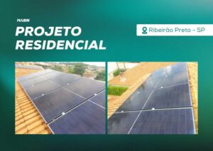 Energia Solar em Ribeirão Preto/SP. Projeto desenvolvido e realizado pela MABIN, com capacidade instalada de 6,71 kWp.