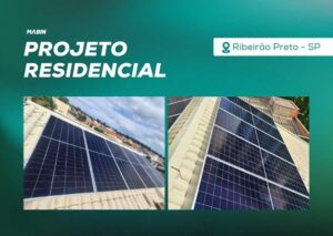 Energia Solar em Ribeirão Preto/SP. Projeto desenvolvido e realizado pela MABIN, com capacidade instalada de 7,74 kWp.