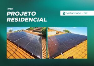 Energia Solar em Sertãozinho/SP. Projeto desenvolvido e realizado pela MABIN, com capacidade instalada de 4,96 kWp.