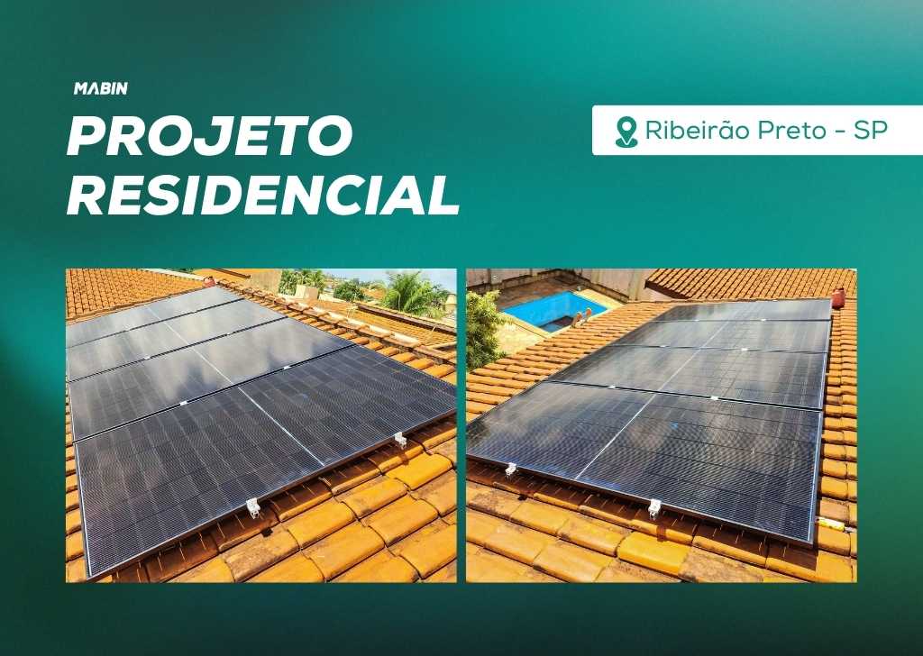 Energia Solar em Ribeirão Preto/SP. Projeto desenvolvido e realizado pela MABIN, com capacidade instalada de 2,48 kWp.