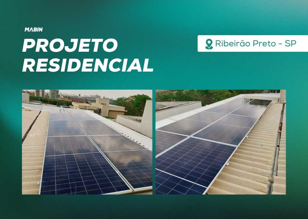 Energia Solar em Ribeirão Preto/SP. Projeto desenvolvido e realizado pela MABIN, com capacidade instalada de 4,840 kWp.
