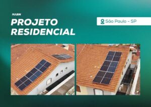 Energia Solar em São Paulo/SP. Projeto desenvolvido e realizado pela MABIN, com capacidade instalada de 6,45 kWp.