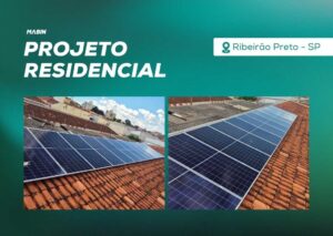 Energia Solar em Ribeirão Preto/SP. Projeto desenvolvido e realizado pela MABIN, com capacidade instalada de 7,74 kWp.