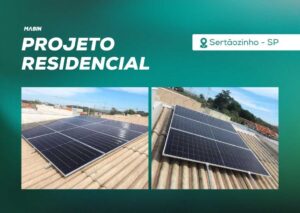 Energia Solar em Sertãozinho/SP. Projeto desenvolvido e realizado pela MABIN, com capacidade instalada de 6,99 kWp.