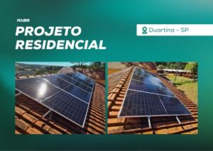 Energia Solar em Duartina/SP. Projeto desenvolvido e realizado pela MABIN, com capacidade instalada de 3,81 kWp.