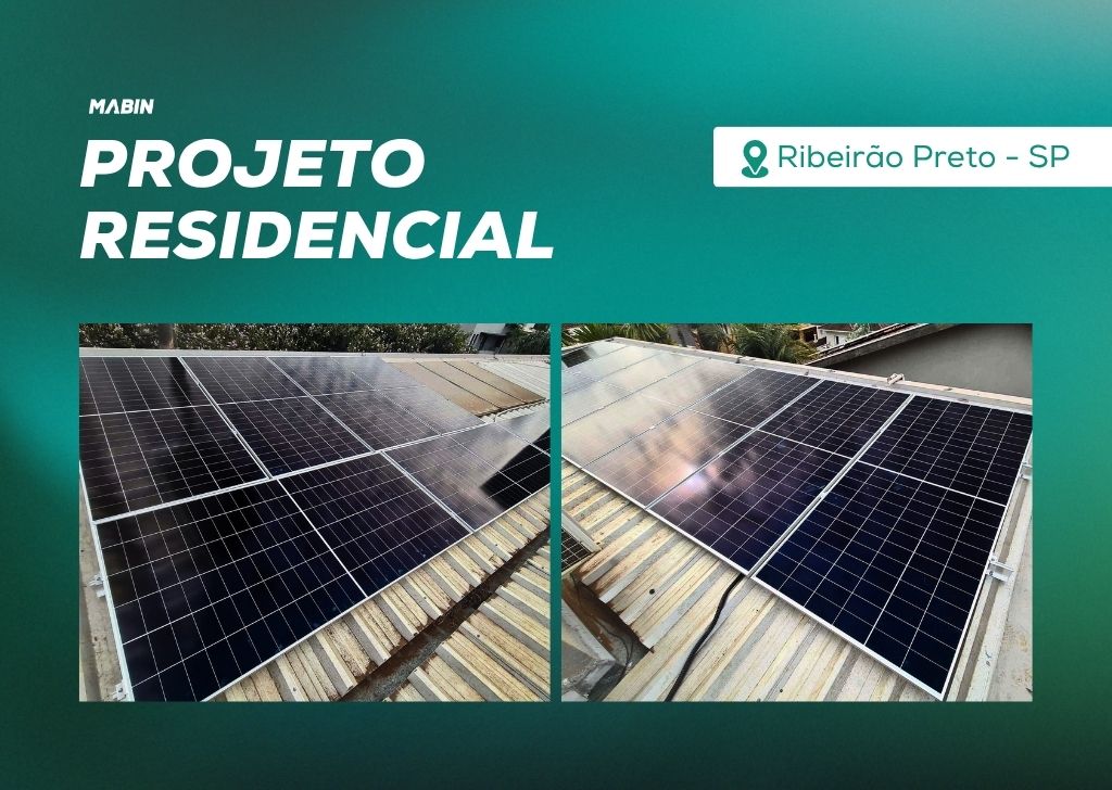 Energia Solar em Ribeirão Preto/SP. Projeto desenvolvido e realizado pela MABIN, com capacidade instalada de 9,675 kWp.