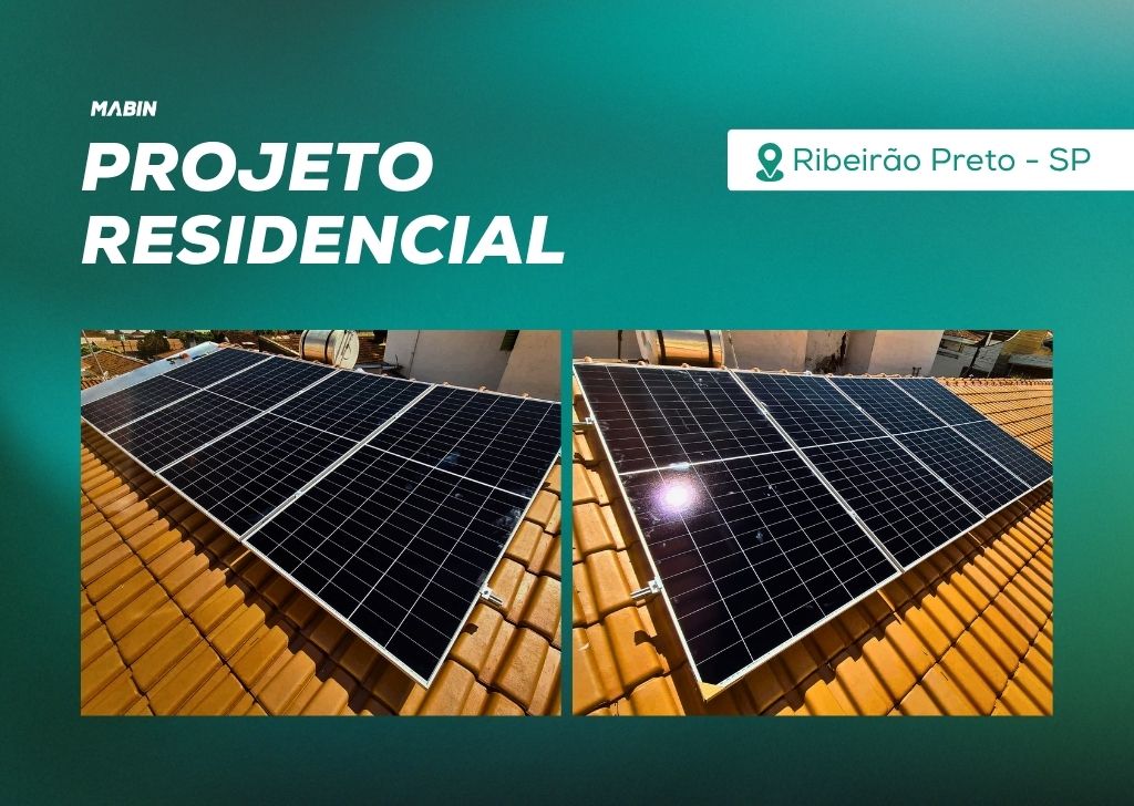 Energia Solar em Ribeirão Preto/SP. Projeto desenvolvido e realizado pela MABIN, com capacidade instalada de 2,58 kWp.