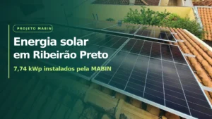 Projeto MABIN de energia solar em Ribeirão Preto: módulos fotovoltaicos instalados sobre telhado de telhas cerâmicas